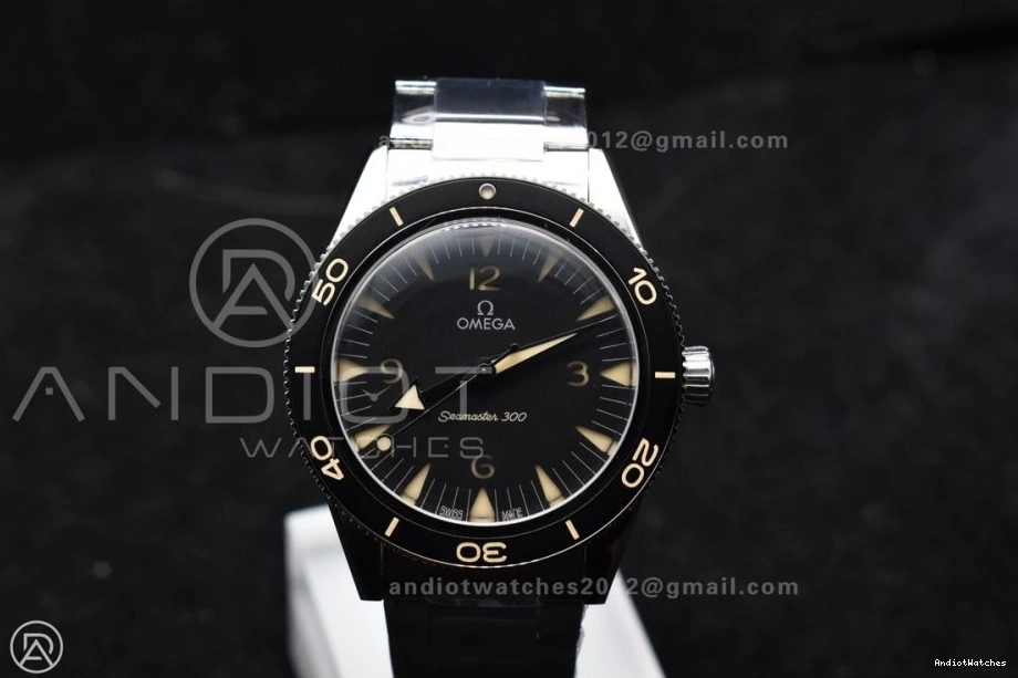 300 Bracelet 1060 Heritage 1:1 Super Tailored on Seamaster SS Edition Black Best Dial VSF Clone A8912 0518